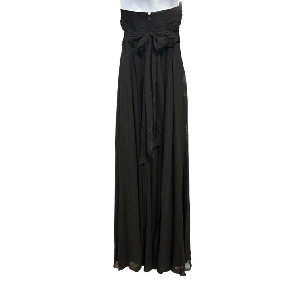Strapless Black Prom Gown with Ruched Bodice - Picture 3 of 10